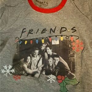 FRIENDS Gray Pajama Top with Festive Lights